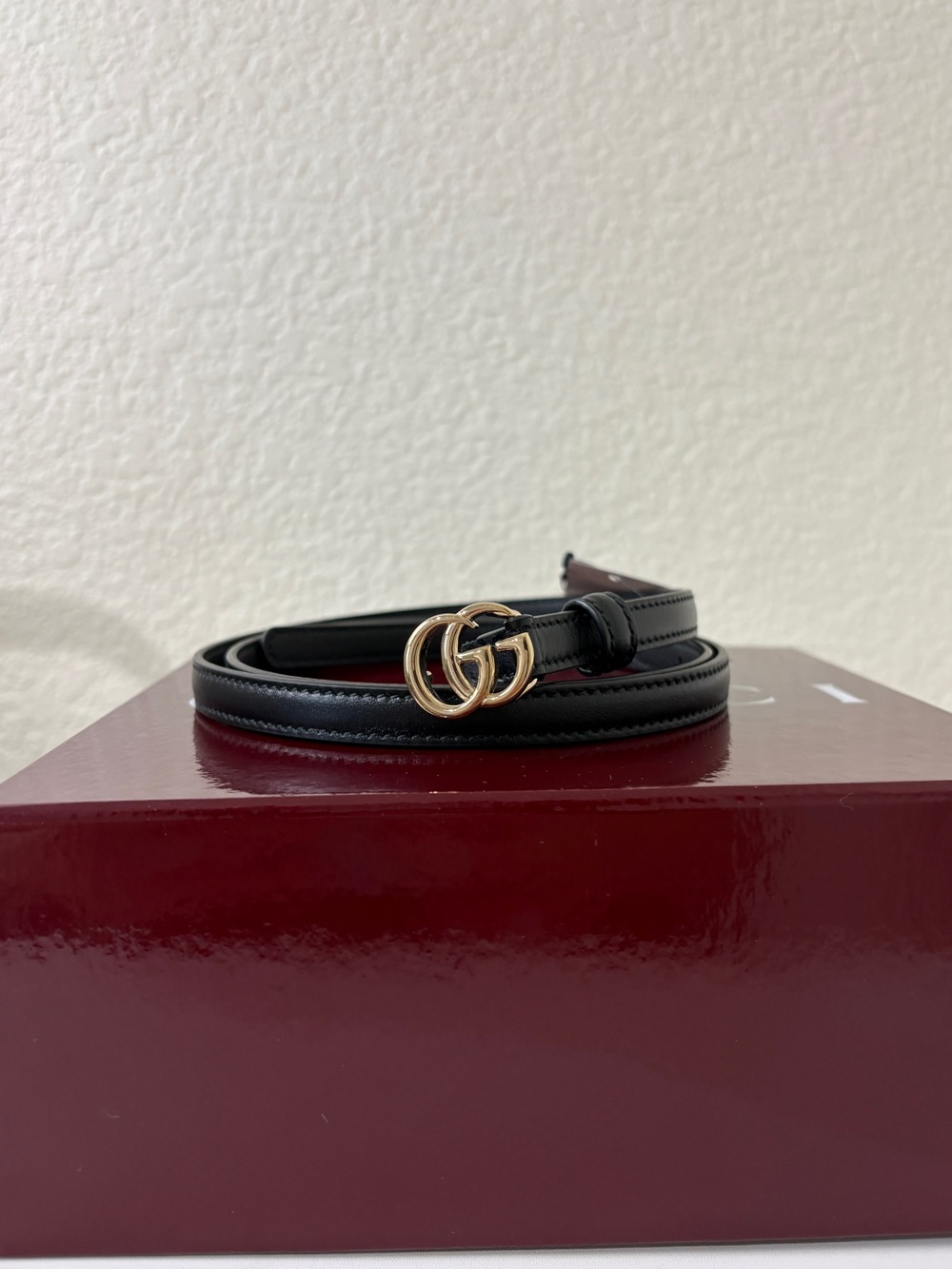 Gucci leather GG belt thin 95cm